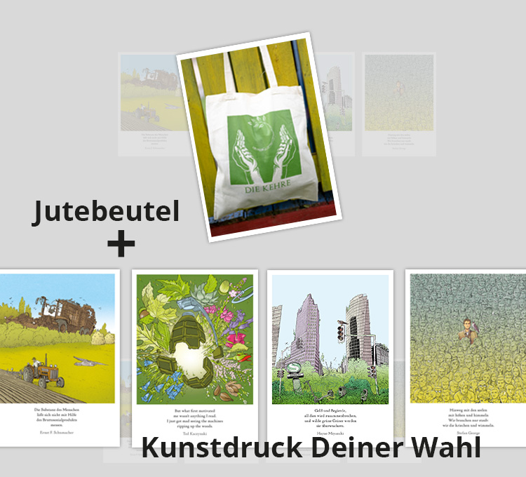Jutebeutel & Kunstdruck im Paket